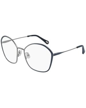 Chloé Chloe Eyeglasses Butterfly Full Rim, Ruthenium- Frame And Clear Demo Lenses Lens Ch0017Oa001 Sunglasses - Metallic