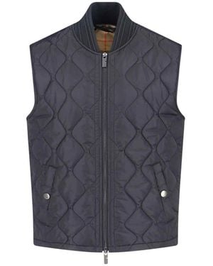 Burberry Down Vest With Logo - Blue