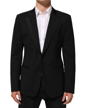 Dolce & Gabbana Wool 2 Buttons Suit Jacket Blazer 03+Se+Wv - Black