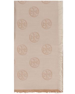 Tory Burch Wool And Silk Scarf - Natural