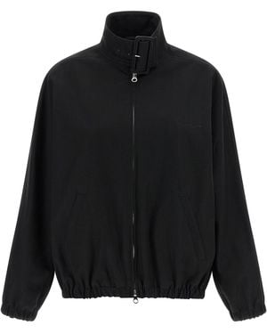 Courreges Buckle-Collared Bomber Jacket - Black