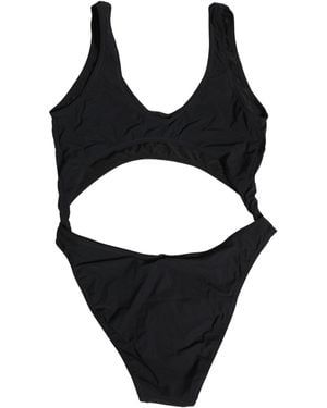 Dolce & Gabbana Cutout Logo One Piece Swimsuit Swimwear Nylon Elastane Clothing - Black