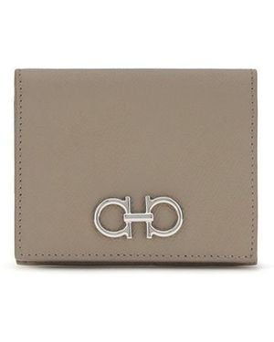 Ferragamo Calf Leather Bos Taurus Wallet - Gray