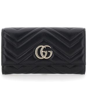 Gucci Wallet Gg Marmont Continental Leather - Black