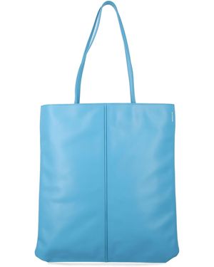 Jil Sander Linea Leather Tote Bovine Lining - Blue