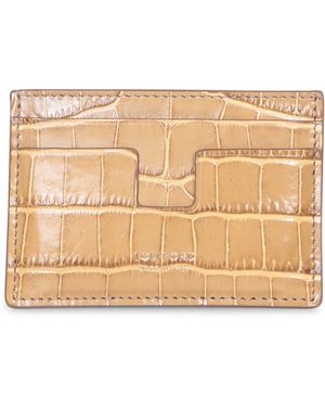 Tom Ford Crocodile Leather Card Holder - Natural