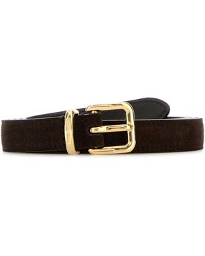 ベルト Miu Miu Dark Brown Suede Belt Miu Miu Suede Belt in Brown | Lyst