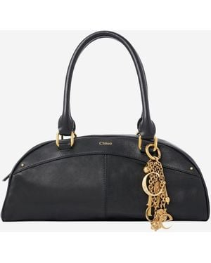 Chloé Leather Bowling Bag Handbags - Black