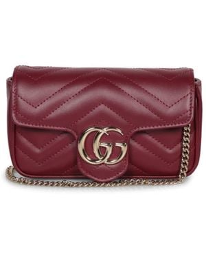 Gucci Gg Marmont Supermini Leather Bag - Purple