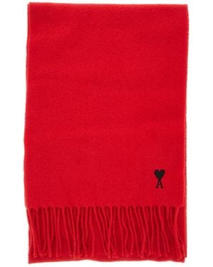 Ami Paris Ami Paris Wool Scarf - Red