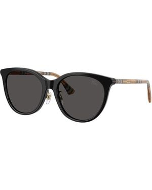 Burberry Sunglasses Square Full Rim, -Check Sand Frame And Dark Lens Be4464D416187 - Black