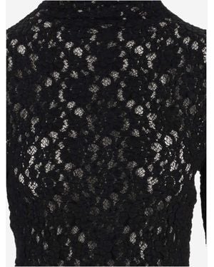 Chloé Lace Top Cotton Knitwear - Black