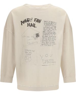 Our Legacy Angry Fan Mail Oversized Graphic Sweatshirt - White