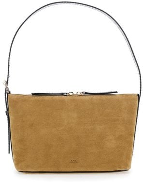 A.P.C. Sac Vera Shoulder Bags Suede And Smooth Leather - Brown