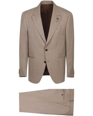 Lardini Stretch Wool Suit - Multicolour