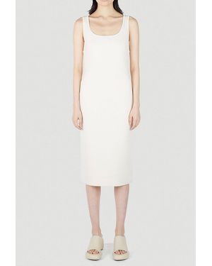 Max Mara Virgin Wool Blend Knit Midi Dress - White