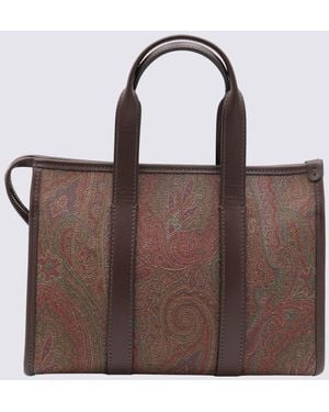 Etro Cotton Arnica Top Handle Bag - Brown
