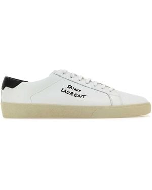 Saint Laurent Leather Court Sl/06 Sneakers - White