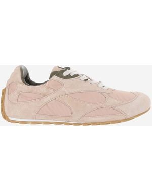 Bottega Veneta Orbit Trainers Suede And Mesh Trainers - Pink