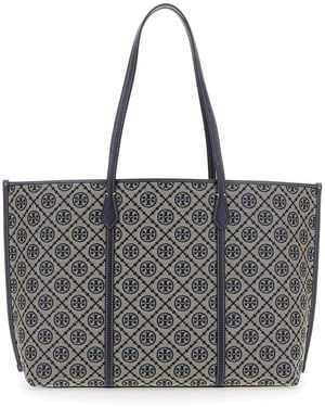Tory Burch Perry T Monogram Tote - Grey