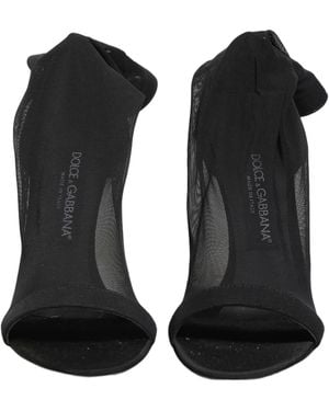 Dolce & Gabbana Nylon Mesh Sock Style Boots Shoes Elastane Viscose - Black