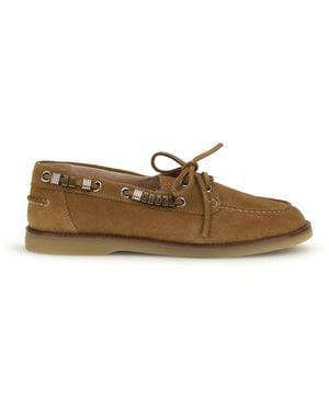 Pinko Suede Grace Loafers - Metallic