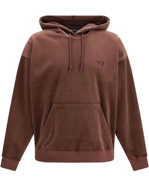 Y-3 Corduroy Hooded Sweatshirt Night - Brown