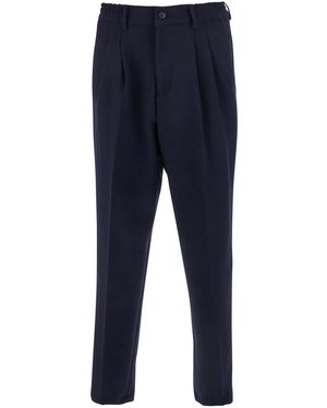 Low Brand Trousers With Elastic Waist And Belt Loops - Blue