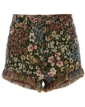 Valentino Garavani Embroidered Canvas Shorts - Green