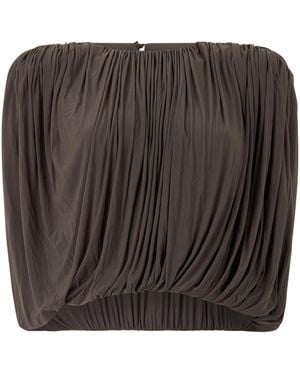 Magda Butrym Sleeveless Pleated Top Cuprammonium Rayon Tops - Black