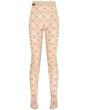 Marine Serre Moonogram Logo Tights - Natural