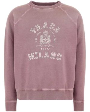 Prada Printed Cotton Sweatshirt - Pink