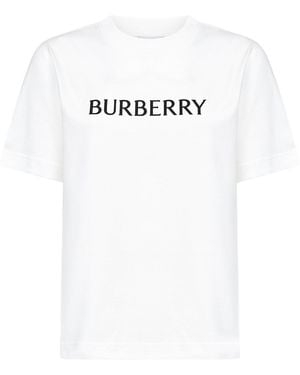 Burberry Cotton T-Shirt With Logo - White