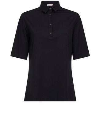 Blanca Vita Viscose Blend Stretch Jersey Polo Shirt - Black