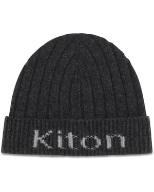 Kiton Wool Beanie Hat Merino Ovis Aries E Hairbands - Black
