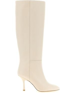 Stuart Weitzman Lamb Leather Over The Knee Shoe - White