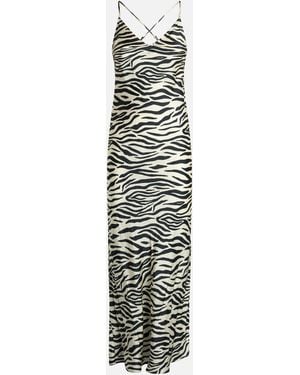 MC2 Saint Barth Eydis Zebra Satin Slip Dress - White