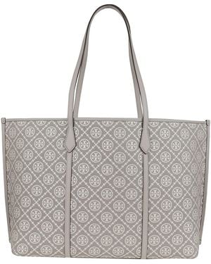 Tory Burch Perry T Monogram Tote - Gray