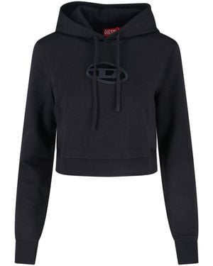 DIESEL F-Slimmy-Hd Cropped Sweatshirt - Blue