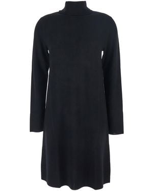 Allude Turtneleck Dress With Straight Hem - Blue