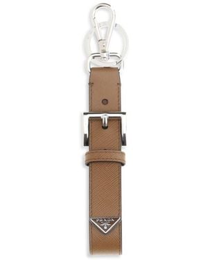 Prada Prada Saffiano Leather Key Case - White