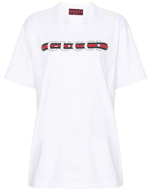 Gucci Logo Cotton T-Shirt - White