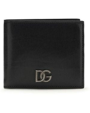 Dolce & Gabbana Calf Leather Bos Taurus Wallet - Black