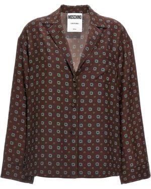 Moschino Richly Patterned Silk Shirt With Button Closure - Brown