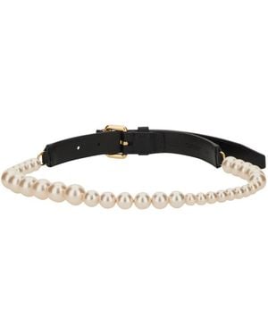 Moschino Belt With Pearls Polyamide - Black