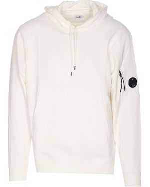 C.P. Company Logo Hoodie Lens - White