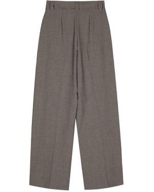 Alysi Wool Blend Wide Leg Trousers - Grey