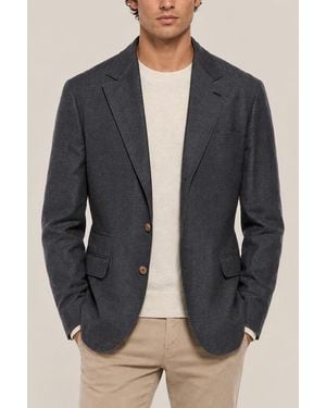 Brunello Cucinelli Wool Linen Blazer Clothing - Black