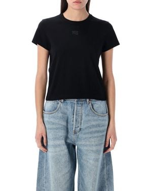 T By Alexander Wang Puff Logo Shrunken T-Shirt - Black