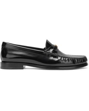 Celine Triomphe Luco Leather Loafers Bull - Black